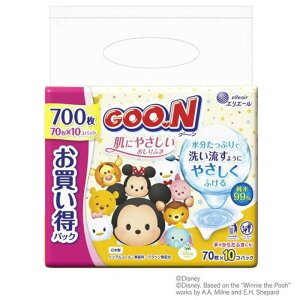 大王製紙 ホーム&パーソナルケア グーン 肌にやさしいおしりふき 70枚 10P