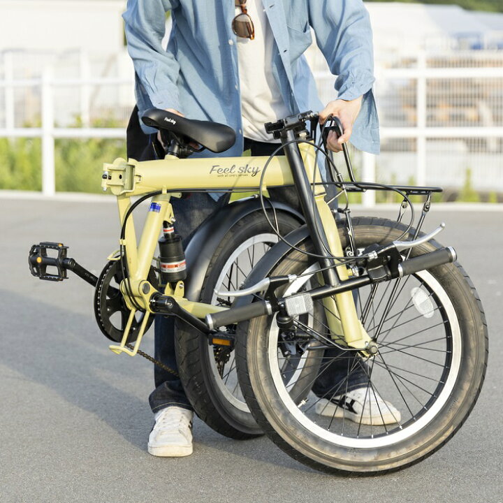 楽天市場】Feel sky 折畳FATバイク20×3.0 6段 ブラック : ホー 