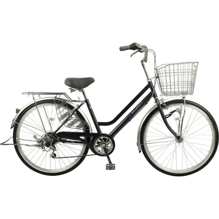 GM721【中古美品】 雨よけ、ライト付 700×32C ASTROIA 自転車 黒 6段 