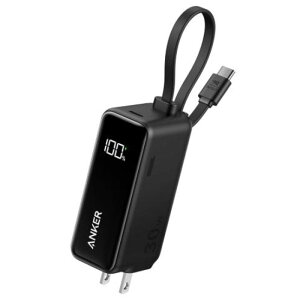 ANKER Anker Power Bank (30W, Fusion, Built-In USB-C ケーブル) ブラック A1636N11