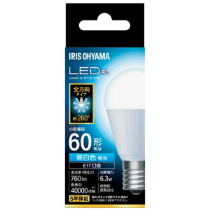�A�C���X�I�[���} LED�d�� E17 �S���� 60�`���� �����F LDA6N-G-E17/W-6T10