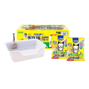 ライオンペット ニオイをとる砂 獣医師開発猫トイレスタートセット 1個/2袋