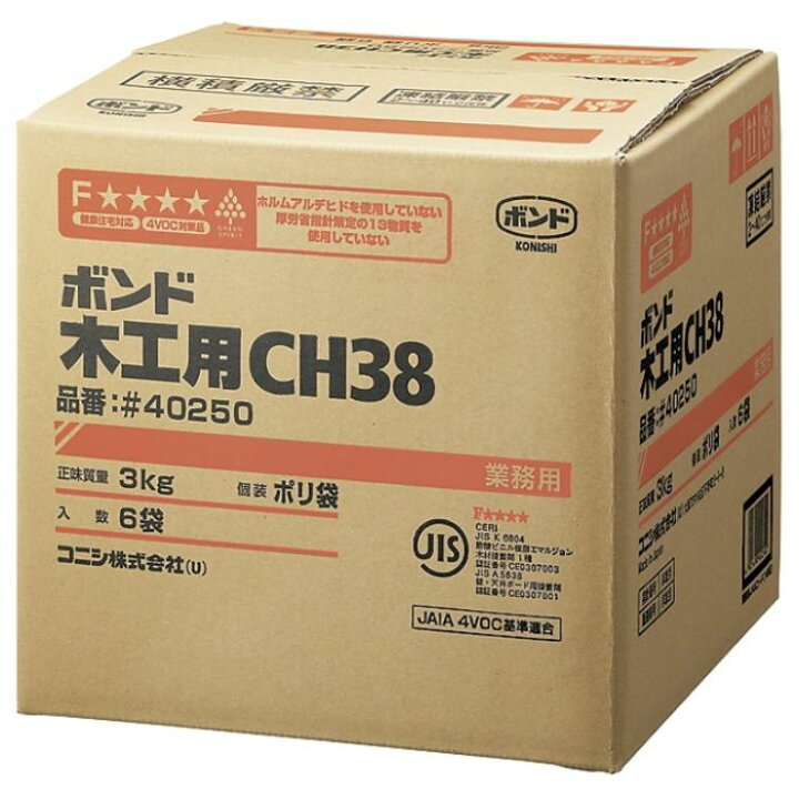 楽天市場】コニシ ボンド 木工用詰替え CH38 3kg×6袋入り : ホー 
