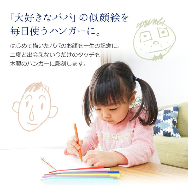 楽天市場 お絵かき 似顔絵 子供の絵 プレゼント 彫刻 木製 お絵かきパパハンガー おえかき 落書き イラスト ギフト 誕生日 パパ お父さん お母さん 父 母 孫 家族 思い出 還暦祝い 退職祝い記念品 実用的 送料無料 10営業日出荷 名入れプレゼント 名札工房