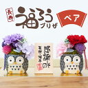 古希 お祝い プレゼント ふくろう 花 プリザーブドフラワー 和風 名入れ【 長寿 ふくろう プリザ ペア 】 友人 夫婦 ペアギフト 喜寿 祝い ギフト 置物 両親 祖父 祖母 金婚式 銀婚式 還暦祝い 古希祝い 赤 紫 傘寿 卒寿祝い 長寿祝い 記念品 送料無料 翌々営業日出荷
