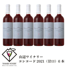 山辺ワイナリー　ワイン　コンコード2021（甘口）6本セット