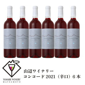 山辺ワイナリー　ワイン　コンコード2021（辛口）6本セット