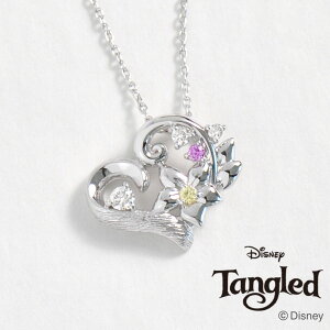 【マラソン期間P2倍!!】ディズニー ペンダント ネックレス 塔の上のラプンツェル ラプンツェル プリンセス 10金 ホワイトゴールド ダイヤモンド ピンクサファイア イエローサファイア ハー