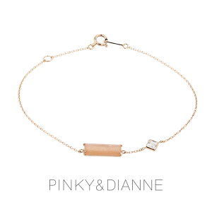 [ピンキーアンドダイアン] PINKY&DIANNE 10金ピンクゴールド レクタングル オレンジ ホワイトトパーズ ブレスレット (DBLPD70089)