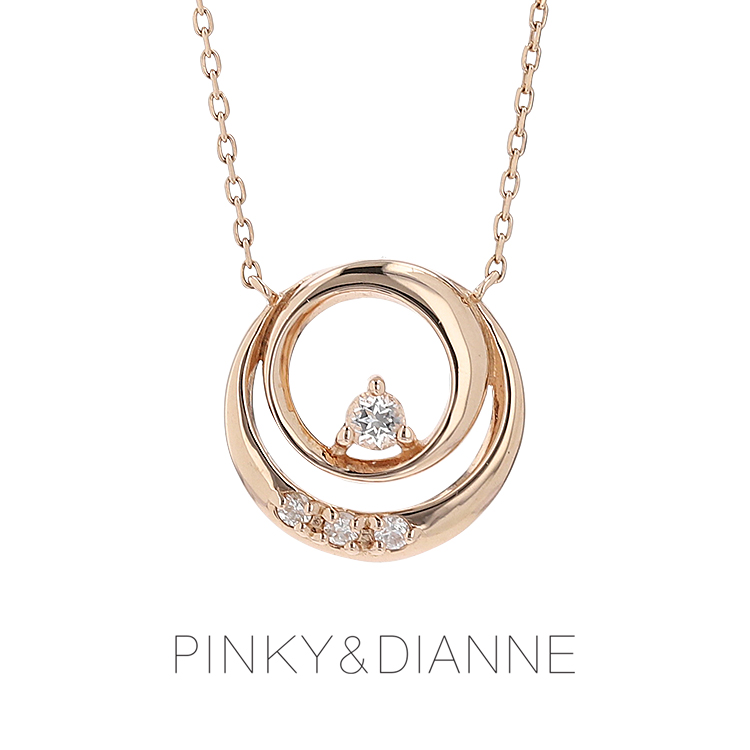 [ピンキーアンドダイアン]PINKY&DIANNE 10金 サークル ピンクゴールド ペンダント ネックレス ホワイトトパーズ  ダイヤモンド(DPCPD80556) | NAGAHORI ONLINE SHOP