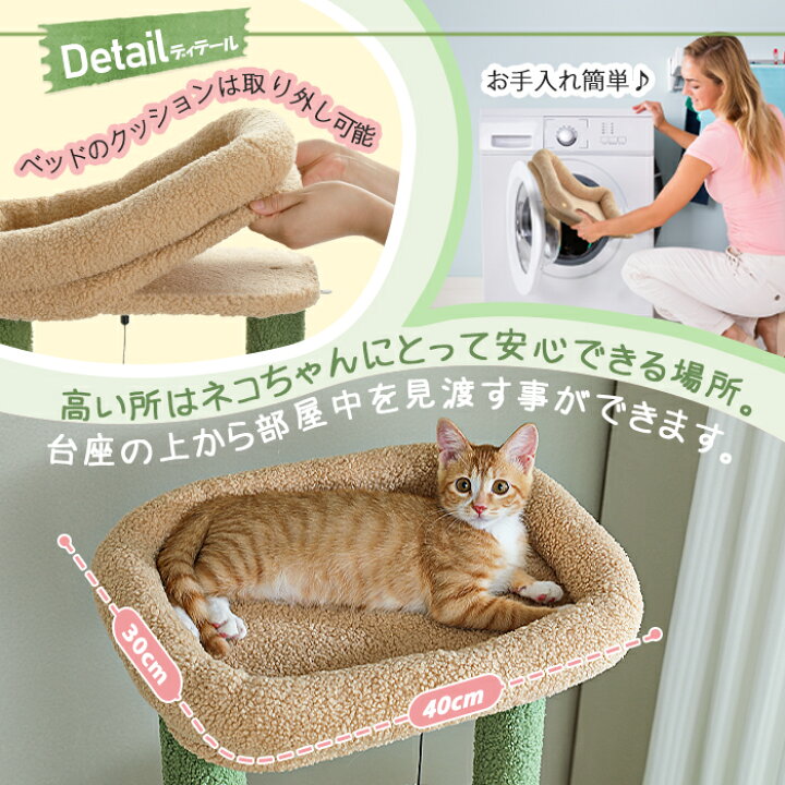 楽天市場】Nagaipet キャットタワー サボテン 花 桜色 スリム 多頭飼い 