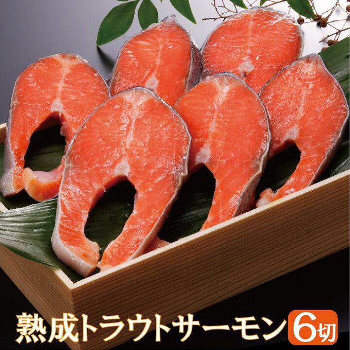 楽天市場 熟成トラウトサーモン 6切れ 中塩 塩鮭 サーモン トラウト 鮭 トラウト サーモン 輪切 サケ シャケ 汐鮭 熟成 ギフト 贈答 永松商店