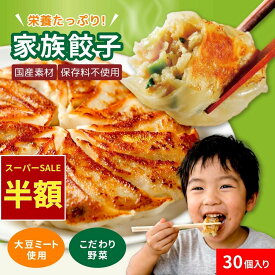 【スーパーSALE★50%OFF】　餃子 野菜 国産 ( 30個 × 1袋 ) 60個 90個 冷凍餃子 大豆ミート ヘルシー 国産原料 保存料不使用 低糖質 タンパク質 栄養 解凍不要 バラ凍結 時短 お弁当 おかず 子供 家族 晩酌 ぎょうざ ギョーザ 大豆 冷凍食品 惣菜 送料無料 父の日 百福堂