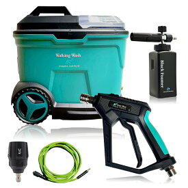 【ながら洗車】ウォーキングウォッシュ 『 動く洗車場 』 バッテリー式 高圧洗浄機＆水タンク＆高密度泡噴霧器高圧洗浄機 出張洗車 車 汚れ 撥水 艶 シャンプー 洗車セット