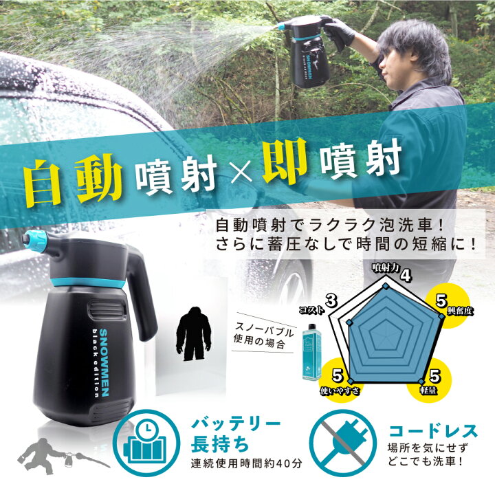 楽天市場】【ながら洗車】スノーメンブラック 単品 『誰でも泡洗車体験 