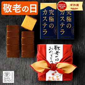 敬老の日 2026 カステラ ギフト [ お菓子 和菓子 プレゼント 人気 食べ物 スイーツ セット 祖父 祖母 おじいちゃん おばあちゃん 贈り物 記念日 誕生日 送料無料 手土産 高級 ランキング 長崎心泉堂 ] 五三焼カステラ 0.3号 ハーフ 2本 風呂敷包み 令香 KR1D