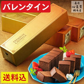 バレンタイン お菓子 [ チョコ スイーツ 限定 ギフト 2026 大量 会社 職場 学校 おすすめ おしゃれ 人気 配る プレゼント 人気 ご褒美 ラッピング ランキング 長崎心泉堂 ] チョコレート カステラ 0.5号 セット 送料無料 VD1J