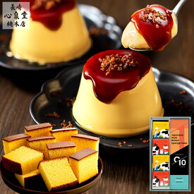 プリン スイーツ [ お菓子 ギフト 送料無料 食べ物 和菓子 カステラ スイーツギフト ブリュレ プレゼント 洋菓子 焼き菓子 詰め合わせ 手土産 ランキング 長崎心泉堂 ] ブリュレプリンとカステラ セット TO9F