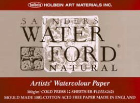【お得な3冊まとめ】WATER FORD　水彩紙　ナチュラル スケッチブック　ブロック綴じ　F4サイズ