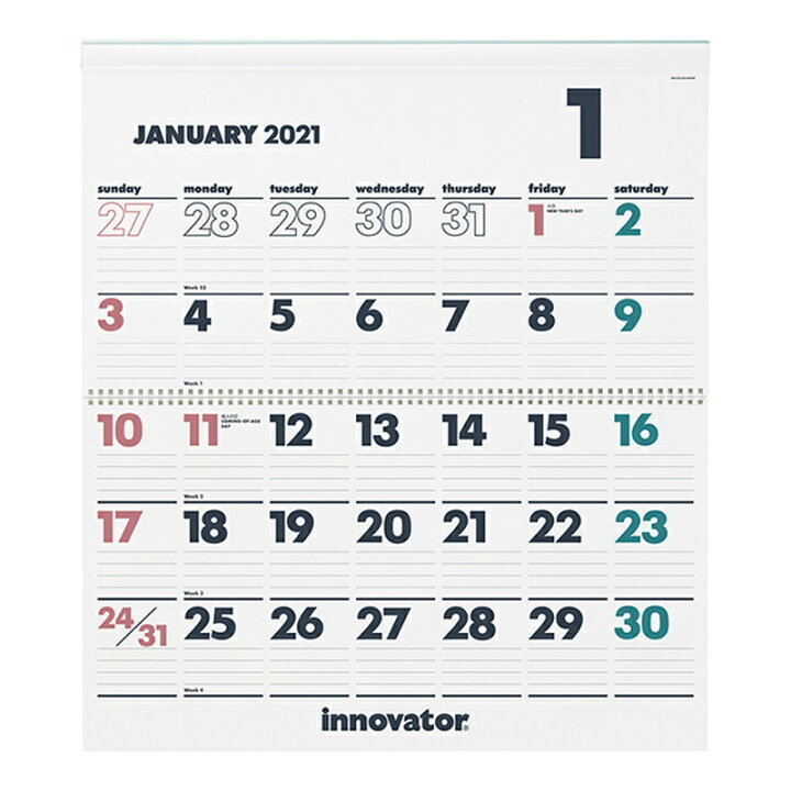 楽天市場 イノベーター 21年カレンダー 壁掛けカレンダー Lサイズ W53 H60cm Innovator R3 令和3年 壁掛 シンプル おしゃれ 見やすい ナガサワ文具センター