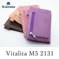 ASHFORD システム手帳 ビタリータ M5 11mm 名刺フォン ブラウン/ピンク/ナチュラル/パープル