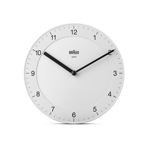 �u���E�� �A�i���O �Ǌ|�����v/�E�H�[���N���b�N �z���C�g BC06W BRAUN Analog Wall Clock