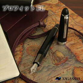【名入れ対象商品】NAGASAWA オリジナル万年筆　プロフィット FL　マットブラック　銀パーツ 長時間筆記向き