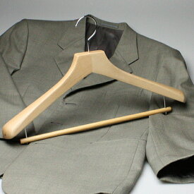 ハンガー 木製 スーツ ジャケット メンズ BS-16 木製ハンガー バー付き クリア 45cm HANGER 名入れ不可 大きいサイズ
