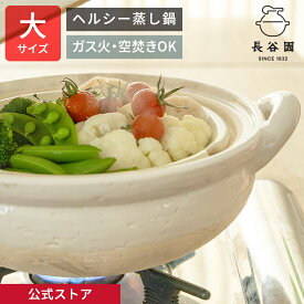 【公式】 ヘルシー蒸し鍋 白 大 3200ml 長谷園 土鍋 9号 機能土鍋 蒸し器 鍋 日本製 伊賀焼 直火 レシピ付き トング付き 土鍋料理 蒸し料理 冷やし料理 保冷器 YZW-19