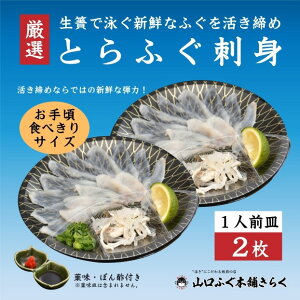 【山口県直送】【冷蔵便】厳選とらふぐ刺身セット 1人前×2皿分|菊盛り仕立て・ふぐ皮湯引き・ポン酢付き|贈答用ギフト・ご自宅用に最適 道の駅センザキッチン【送料無料】