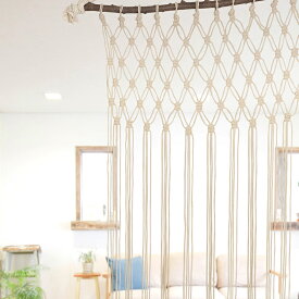 マクラメ ひものれん 縄のれん 紐 布 暖簾 お洒落 ナチュラル シンプル【アジアン雑貨 エスニック雑貨】