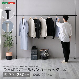 つっぱりハンガーラック 1段 幅250cm