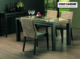 ダイニングテーブル 4人 〜 6人用 食卓 高品質 ウォーターヒヤシンス センター テーブル 長方形 アジアン リゾート ホテルライク バリ 高級 アジアン家具 ナチュラル モダン PERFORMAX （ガラス天板・受注生産品）