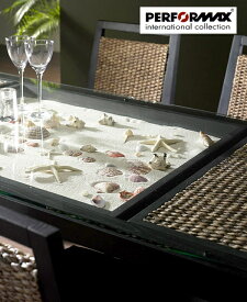 ダイニングテーブル 4人 〜 6人用 食卓 高品質 ウォーターヒヤシンス アジアン テーブル センターテーブル 長方形 リゾート ホテルライク バリ 高級 アジアン家具 ナチュラル モダン ガラス PERFORMAX 【在庫販売品・即納可能】