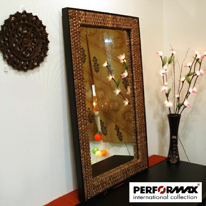 楽天市場】高品質 ウォーターヒヤシンス ミラー 鏡 壁掛け アジアン  