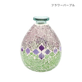 モザイク ガラス フラワーベース 5タイプ お洒落 置物 花瓶 アンティーク アジアン雑貨 エスニック