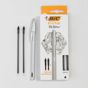 BIC�W���p�� �L���b�v�� �����{�[���y�� �N���X�^�� Re'New 1.0mm ��1+2 CRBLK-3P �֐c2�{ ���t�B���u���ŌJ��Ԃ��g���� �{�̂ɃA���~�j�E�����g�p BIC JAPAN