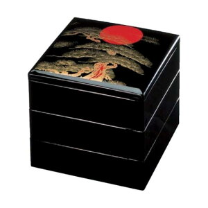 【 重箱 】 樹脂 宝徳 重 日の出 松 黒 6.5寸 19.7cm 7寸 21cm 8寸 24.2cm 1段 2段 3段 一段 二段 三段 蓋 親 おせち お節料理 お弁当 弁当 日本製 国産 おしゃれ こだわり 迎春 お正月 新年 お祝い 運動