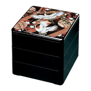 【 重箱 】 7.5寸 樹脂 深型 重 手まり 鶴 黒 朱 22.6cm 蓋のみ 親のみ可 1段 2段 3段 一段 二段 三段 おせち お節料理 お弁当 日本製 国産 おしゃれ こだわり 迎春 お正月 新年 お祝い 運動会 お花