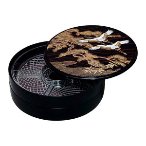【 重箱 】 尺0寸 樹脂 重 タイコ 丸 オードブル 松 鶴 黒 花 丸 扇 ウルミ 蓋 親 29cm 仕切 28.5cm 1段 2段 一段 二段 おせち お節料理 お弁当 日本製 国産 おしゃれ こだわり 迎春 お正月 新年 お祝