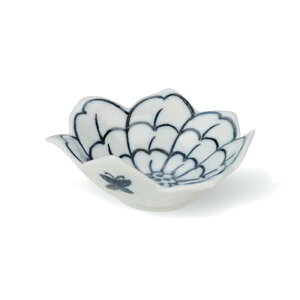 有田焼 花 形 千代口 黒 ボタン 8cm 7.4cm 器 鉢 豆鉢 香の物 小付 先付け 付出し お通し デザート ブラック 白 ホワイト 日本製 国産 おしゃれ ギフト プレゼント 贈り物 贈答品 母の日 お祝い お