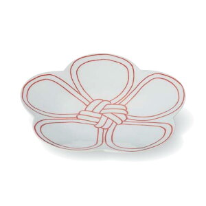 有田焼 5寸 6寸 むすび 梅 型 皿 赤 14.9cm 17.6cm 小皿 取り皿 銘々皿 前菜 先付け お通し デザート 刺身 焼物 天ぷら 揚物 盛り付け レッド 白 ホワイト 日本製 国産 おしゃれ ギフト プレゼント