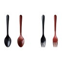 【 スプーン 】 【 フォーク 】【 テーブルスプーン 】【 テーブルフォーク 】黒色 朱色 食器洗浄機対応 18cm PBT樹脂 ブラック 赤 レッド 電子レンジ 日本製 国産 おしゃれ 丈夫 ギフト プレゼント 母の日 新生活 飲食店 業務用 プロ使用 プラスチック 食器