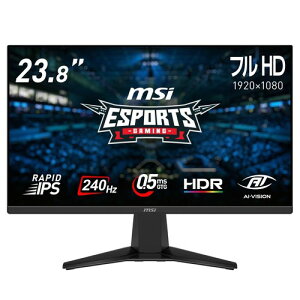 MSI �Q�[�~���O���j�^�[ MAG 245F X24 23.8�C���`/�t��HD/RAPID IPS/240Hz/0.5ms(GTG�A�ŏ��l)/HDR/FreeSync Premium/HDMI 2.0/DP 1.2a/VESA100/���[�J�[3�N�ۏ�