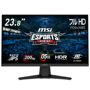 MSI �Q�[�~���O���j�^�[ MAG 244F 23.8�C���`/�t��HD/RAPID IPS�p�l��/200Hz/0.5ms(GTG)/Adaptive-Sync/HDR/HDMI 2.0b/DP1.2a/VESA100/���[�J�[3�N�ۏ�