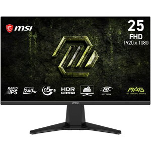 MSI �Q�[�~���O���j�^�[ MAG 255F X24 24.5�C���`/�t��HD/RAPID IPS�p�l��/240Hz/0.5ms(GTG�A�ŏ��l)/HDR/Adaptive-Sync/HDMI2.0b/DP 1.2a/VESA100/���[�J�[3�N�ۏ�