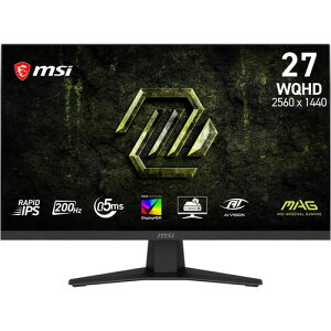 MSI �Q�[�~���O���j�^�[ MAG 274QF E20 27�C���`/WQHD/RAPID IPS/200Hz/0.5ms(GTG�A�ŏ��l)/DisplayHDR 400/G-SYNC Compatible/HDMI 2.0b/DP 1.4a/VESA100/PIP/PBP���[�J�[3�N�ۏ�