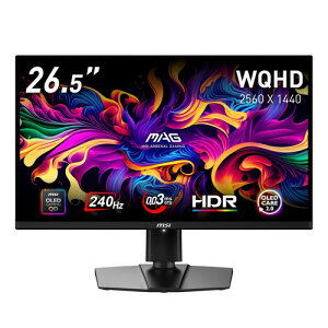 MSI QD-�L�@EL �Q�[�~���O���j�^�[ MAG 272QP QD-OLED X24 26.5�C���`/WQHD/QD-OLED�p�l��/240Hz/0.03ms(GTG)/�n�[�h�E�F�A�u���[���C�g�J�b�g/HDR/AI�r�W����/HDMI2.1/DP 1.4a/�c����]�E��������/�s�{�b�g/���[�J�[3