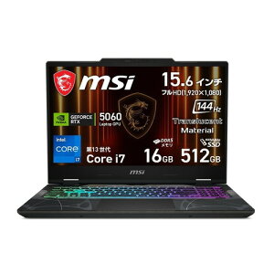 MSI �Q�[�~���O�m�[�gPC Cyborg 15 GeForce RTX 5060 Core i7 13620H 15.6�C���` ������ 16GB SSD 512GB ���t���b�V�����[�g144Hz Windows11 Cyborg-15-B13WFKG-1172JP