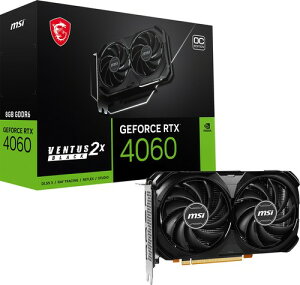 MSI GeForce RTX 4060 VENTUS 2X BLACK 8G OC �O���t�B�b�N�X�{�[�h VD8560